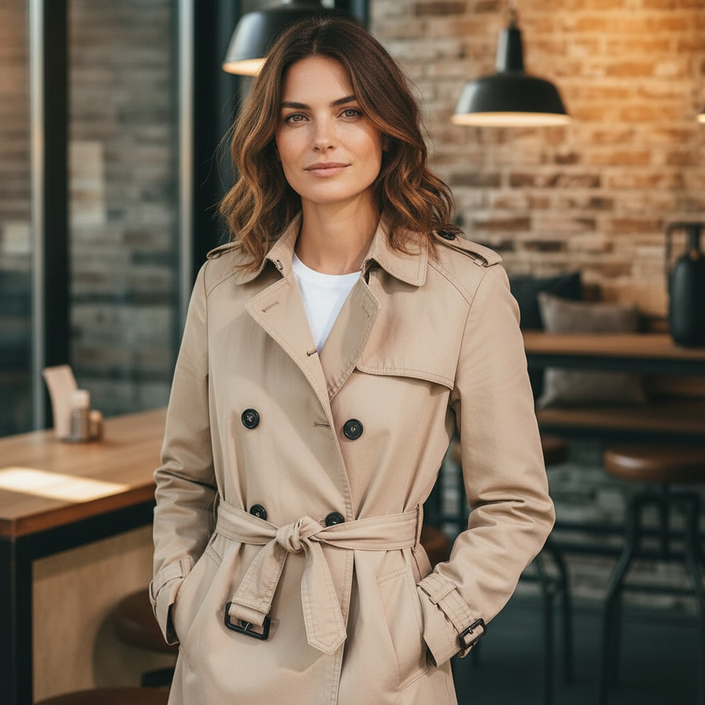 Zara Basic Short Belted Double Breasted Trench Co… - image 3